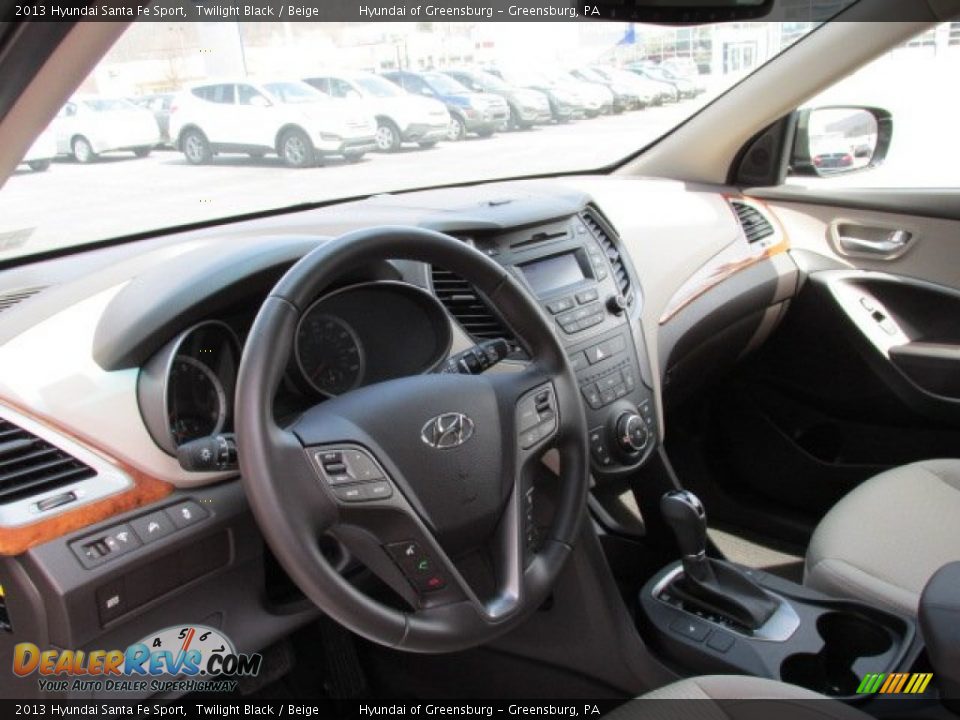 2013 Hyundai Santa Fe Sport Twilight Black / Beige Photo #11