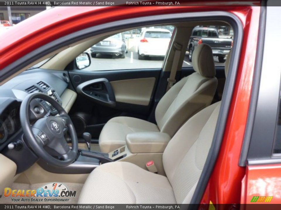 2011 Toyota RAV4 I4 4WD Barcelona Red Metallic / Sand Beige Photo #4