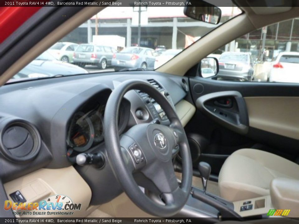 2011 Toyota RAV4 I4 4WD Barcelona Red Metallic / Sand Beige Photo #17