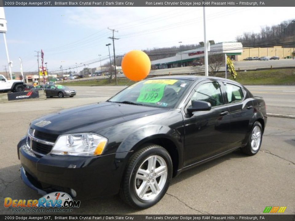 2009 Dodge Avenger SXT Brilliant Black Crystal Pearl / Dark Slate Gray Photo #1