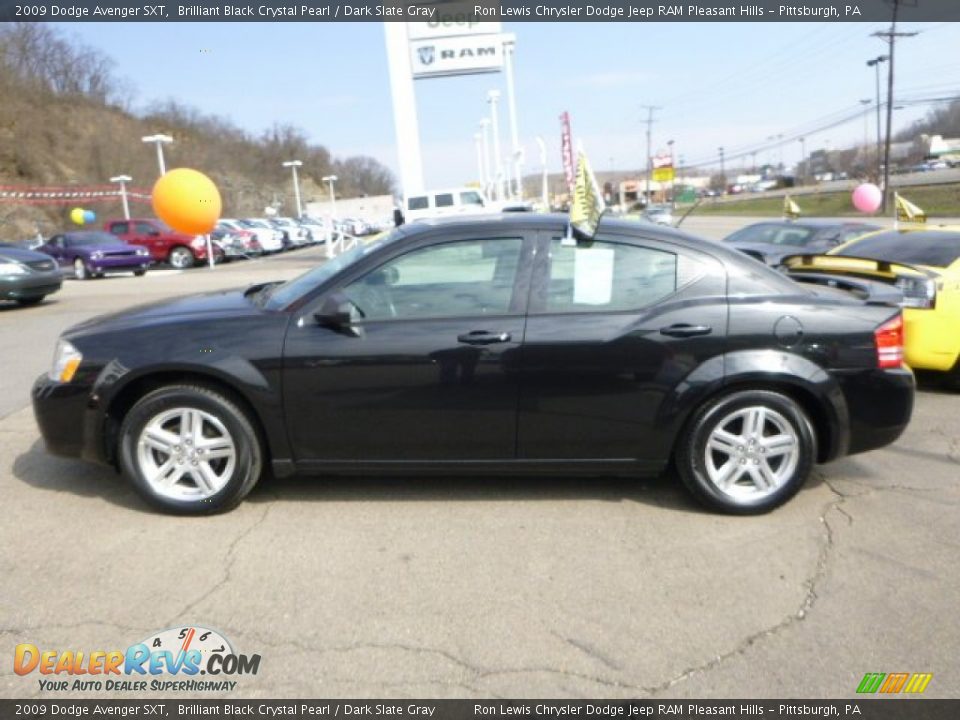 2009 Dodge Avenger SXT Brilliant Black Crystal Pearl / Dark Slate Gray Photo #2