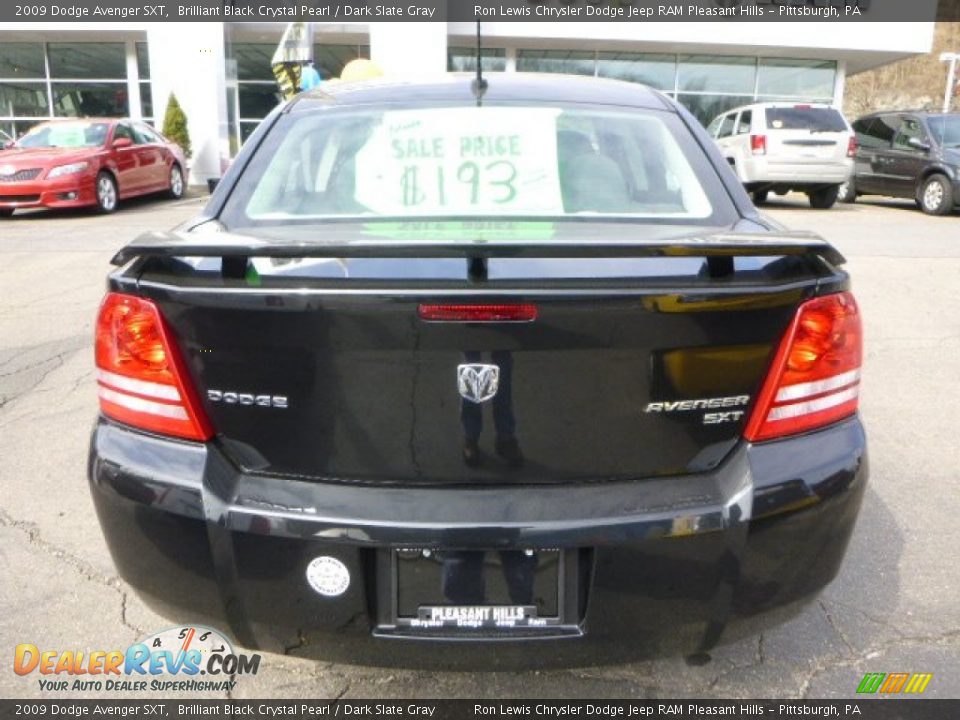 2009 Dodge Avenger SXT Brilliant Black Crystal Pearl / Dark Slate Gray Photo #4