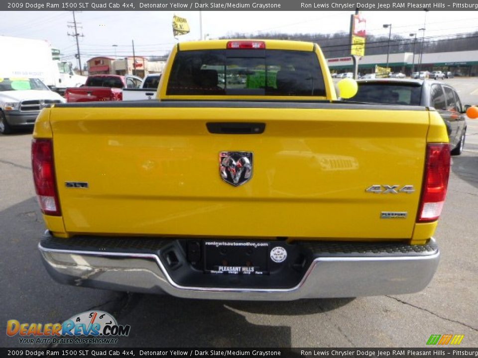 2009 Dodge Ram 1500 SLT Quad Cab 4x4 Detonator Yellow / Dark Slate/Medium Graystone Photo #4