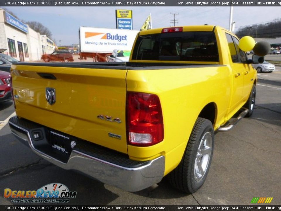2009 Dodge Ram 1500 SLT Quad Cab 4x4 Detonator Yellow / Dark Slate/Medium Graystone Photo #5