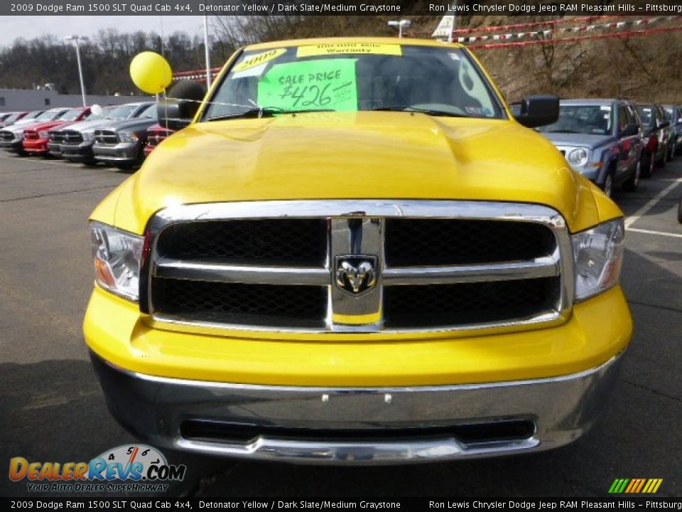 2009 Dodge Ram 1500 SLT Quad Cab 4x4 Detonator Yellow / Dark Slate/Medium Graystone Photo #8