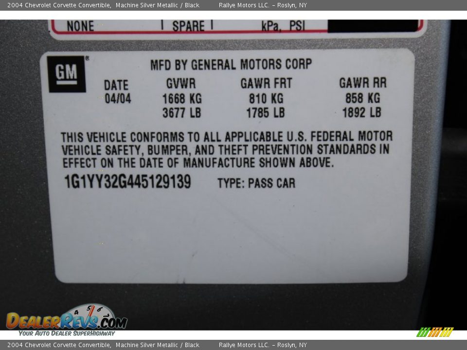 2004 Chevrolet Corvette Convertible Machine Silver Metallic / Black Photo #17