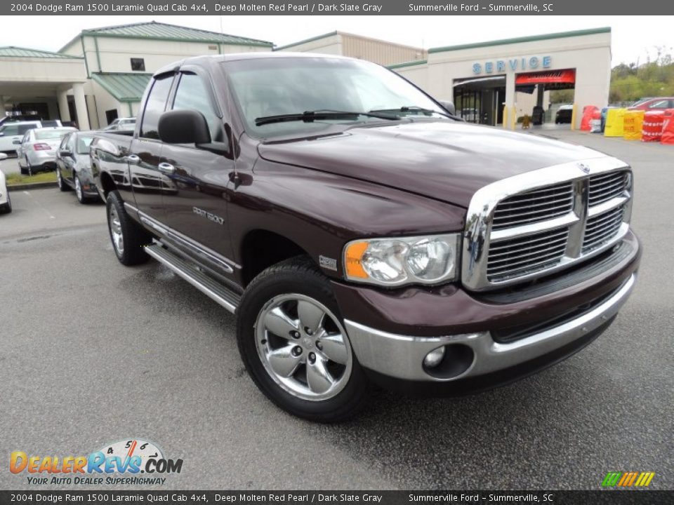 2004 Dodge Ram 1500 Laramie Quad Cab 4x4 Deep Molten Red Pearl / Dark Slate Gray Photo #1
