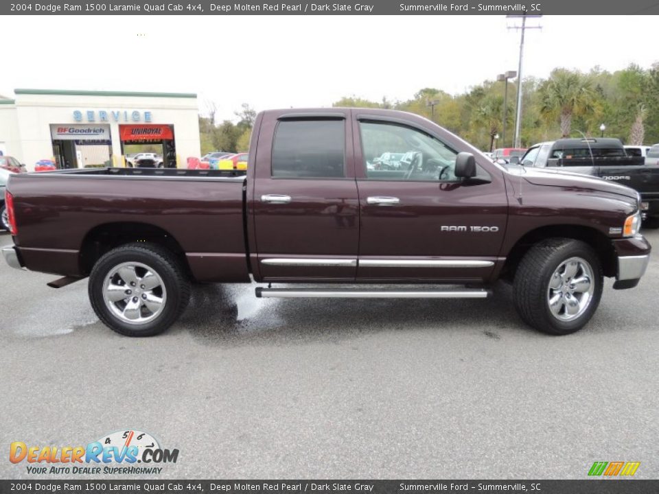 2004 Dodge Ram 1500 Laramie Quad Cab 4x4 Deep Molten Red Pearl / Dark Slate Gray Photo #12