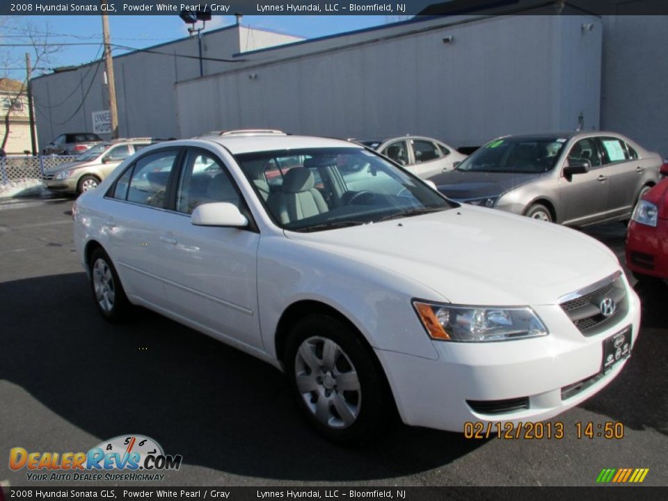 2008 Hyundai Sonata GLS Powder White Pearl / Gray Photo #2