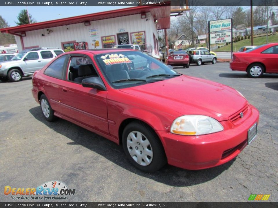 1998 Honda Civic DX Coupe Milano Red / Gray Photo #1