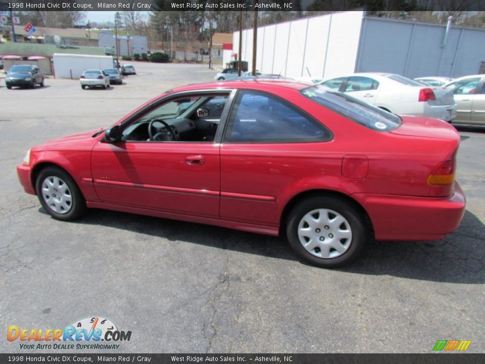 1998 Honda Civic DX Coupe Milano Red / Gray Photo #8