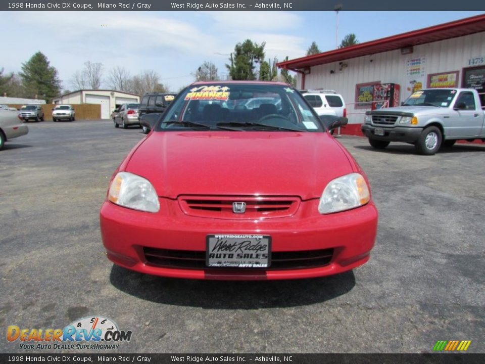 1998 Honda Civic DX Coupe Milano Red / Gray Photo #12