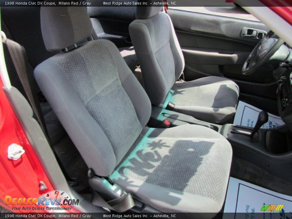 1998 Honda Civic DX Coupe Milano Red / Gray Photo #13