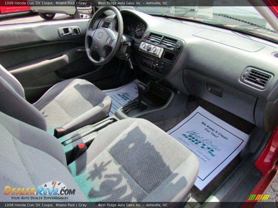 1998 Honda Civic DX Coupe Milano Red / Gray Photo #14