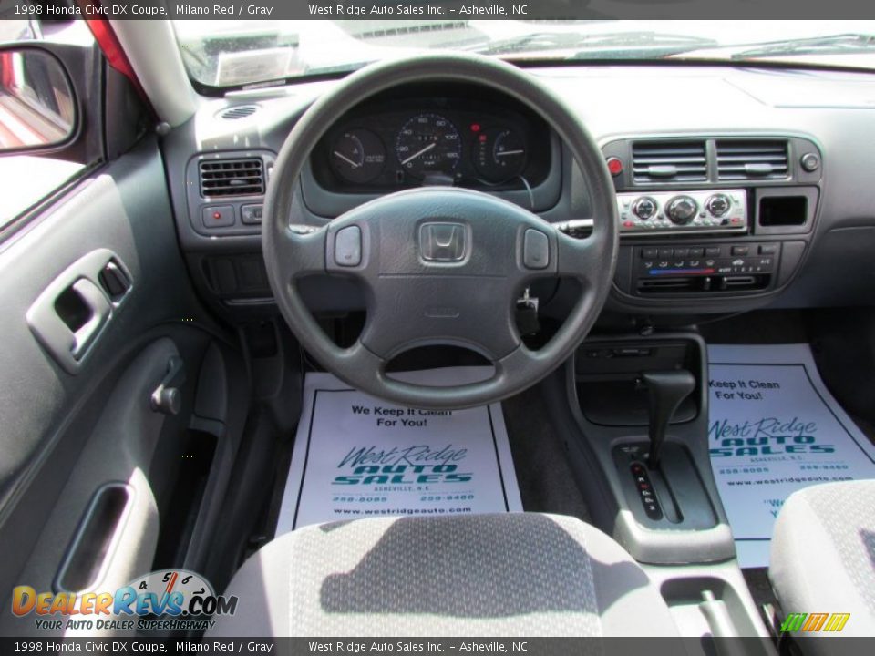 1998 Honda Civic DX Coupe Milano Red / Gray Photo #17