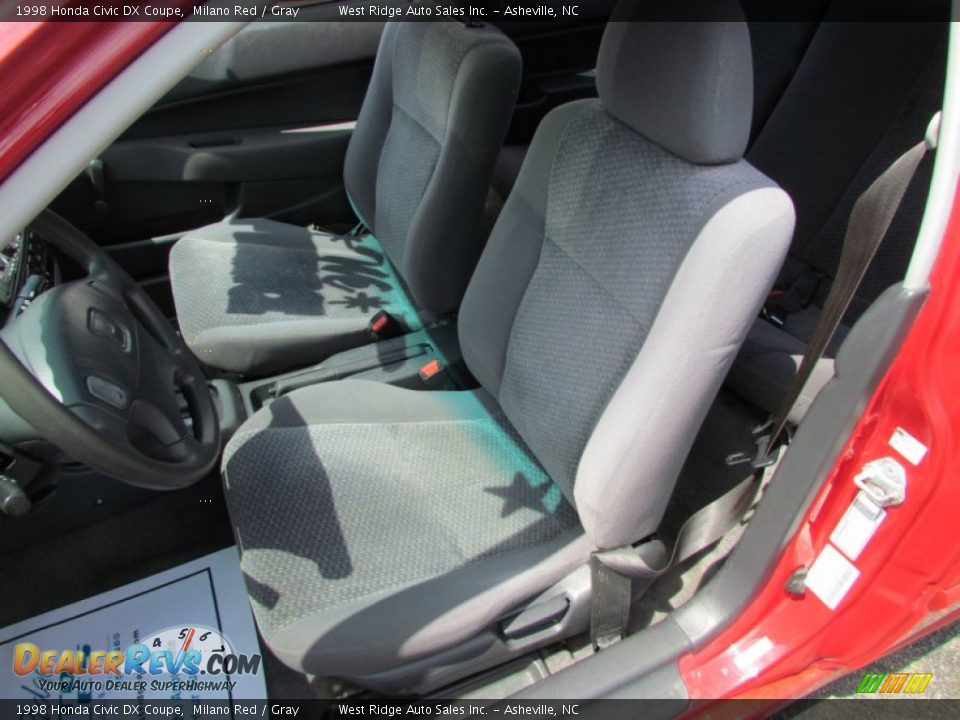 1998 Honda Civic DX Coupe Milano Red / Gray Photo #19