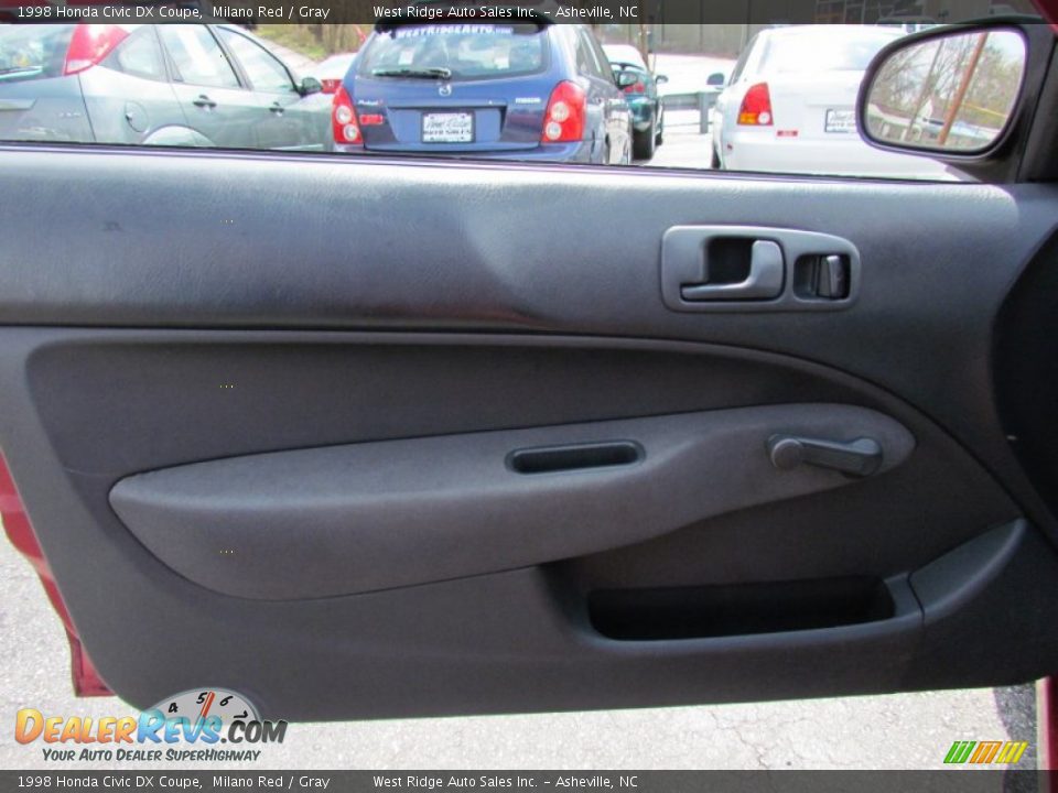 1998 Honda Civic DX Coupe Milano Red / Gray Photo #20