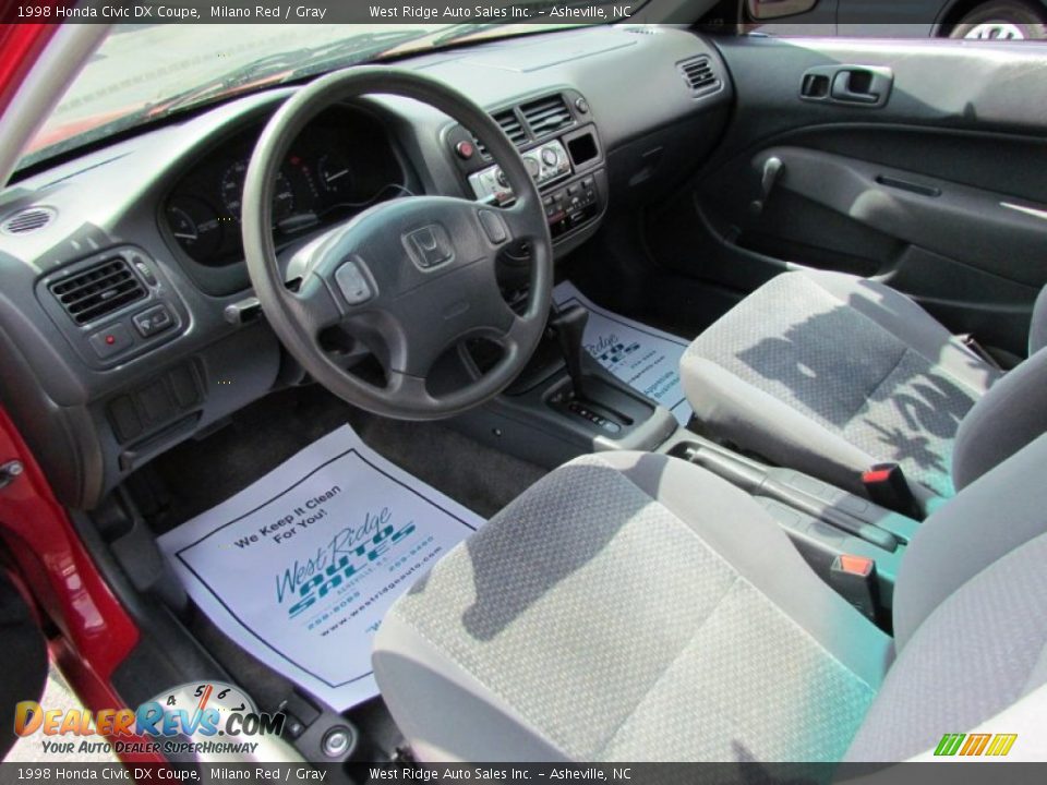 1998 Honda Civic DX Coupe Milano Red / Gray Photo #21