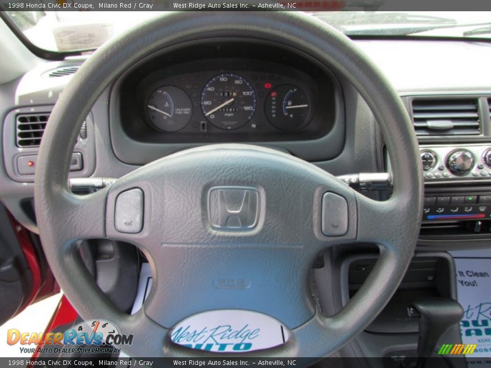 1998 Honda Civic DX Coupe Milano Red / Gray Photo #22