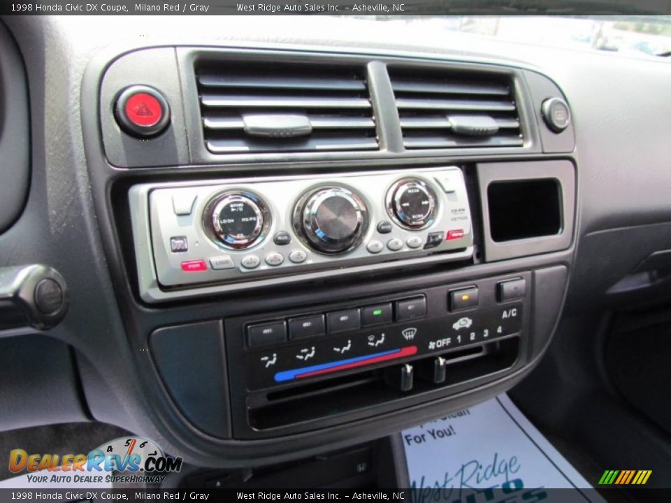 1998 Honda Civic DX Coupe Milano Red / Gray Photo #23