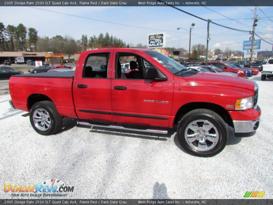 2005 Dodge Ram 1500 SLT Quad Cab 4x4 Flame Red / Dark Slate Gray Photo #2