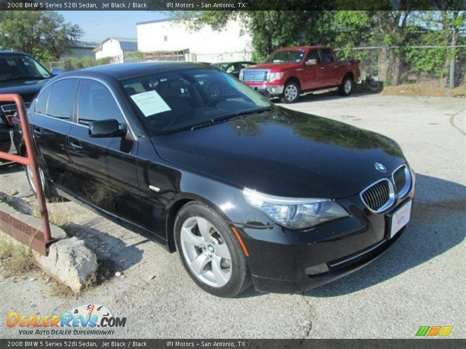2008 BMW 5 Series 528i Sedan Jet Black / Black Photo #1