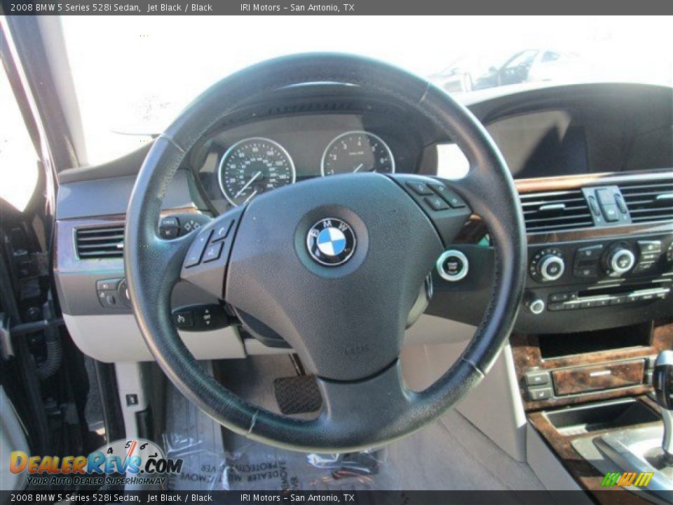2008 BMW 5 Series 528i Sedan Jet Black / Black Photo #12