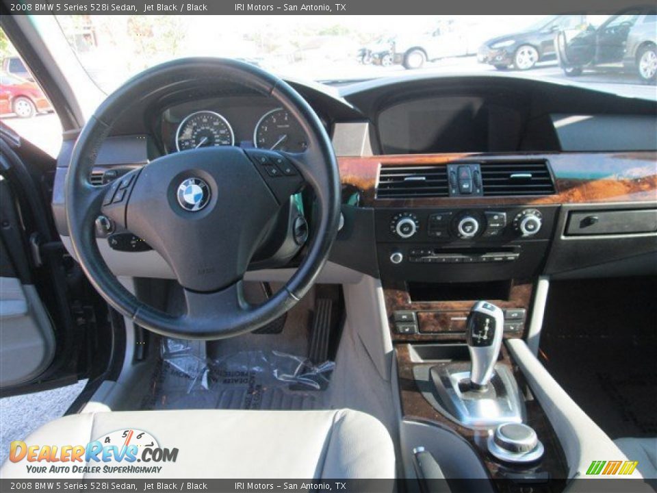 2008 BMW 5 Series 528i Sedan Jet Black / Black Photo #13