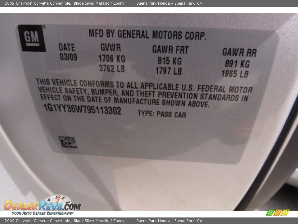 2009 Chevrolet Corvette Convertible Blade Silver Metallic / Ebony Photo #9
