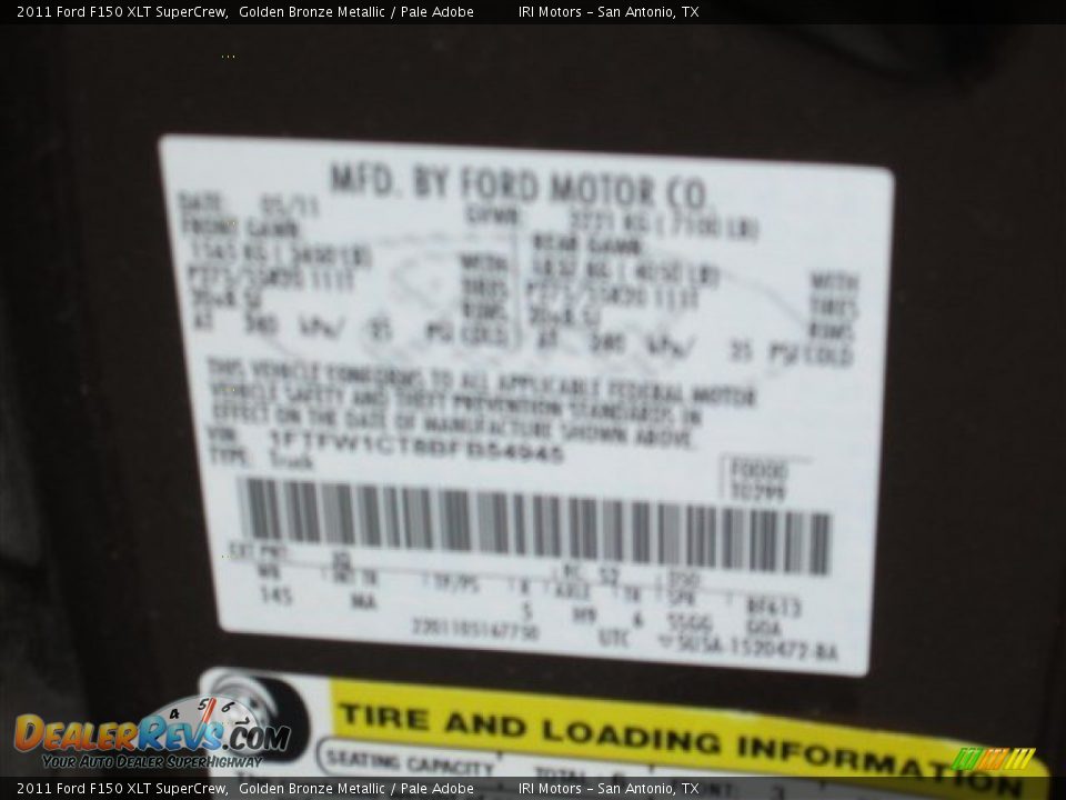 2011 Ford F150 XLT SuperCrew Golden Bronze Metallic / Pale Adobe Photo #22