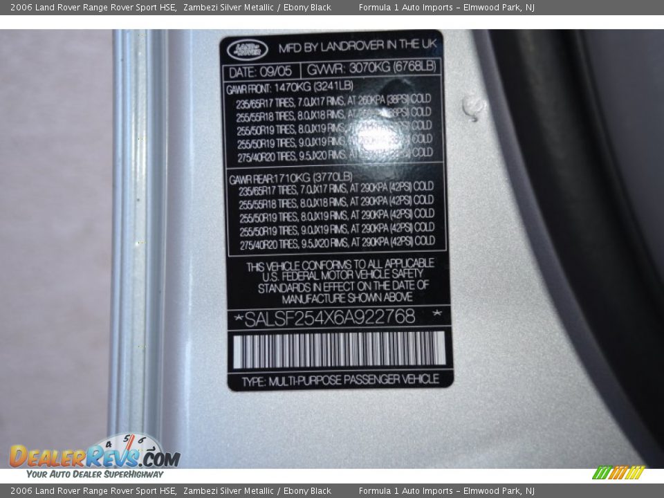 2006 Land Rover Range Rover Sport HSE Zambezi Silver Metallic / Ebony Black Photo #31