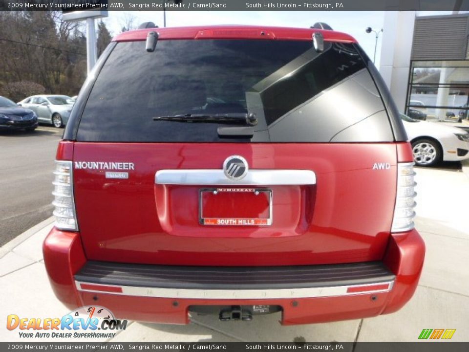 2009 Mercury Mountaineer Premier AWD Sangria Red Metallic / Camel/Sand Photo #4