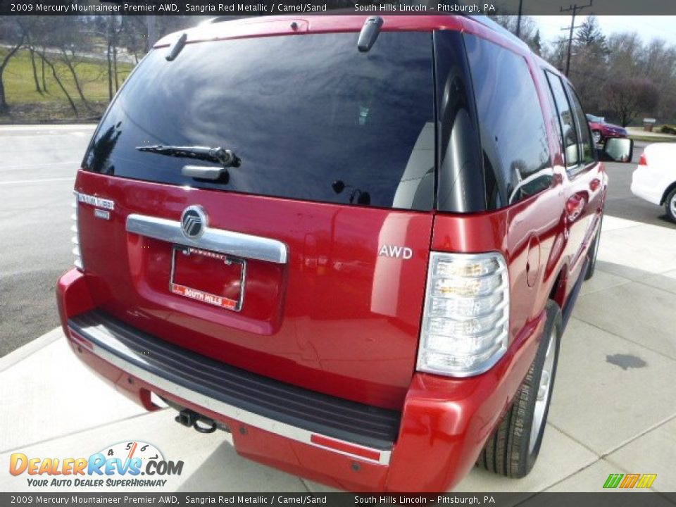 2009 Mercury Mountaineer Premier AWD Sangria Red Metallic / Camel/Sand Photo #5