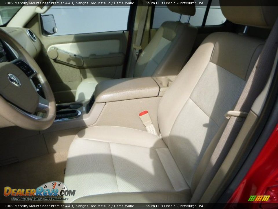 2009 Mercury Mountaineer Premier AWD Sangria Red Metallic / Camel/Sand Photo #15