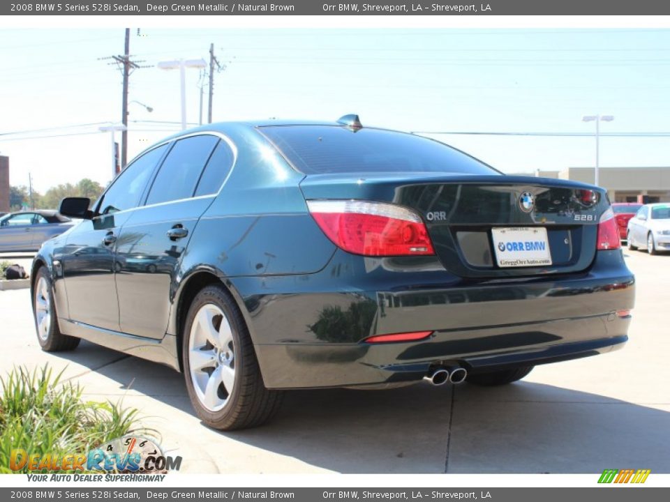 2008 BMW 5 Series 528i Sedan Deep Green Metallic / Natural Brown Photo #3
