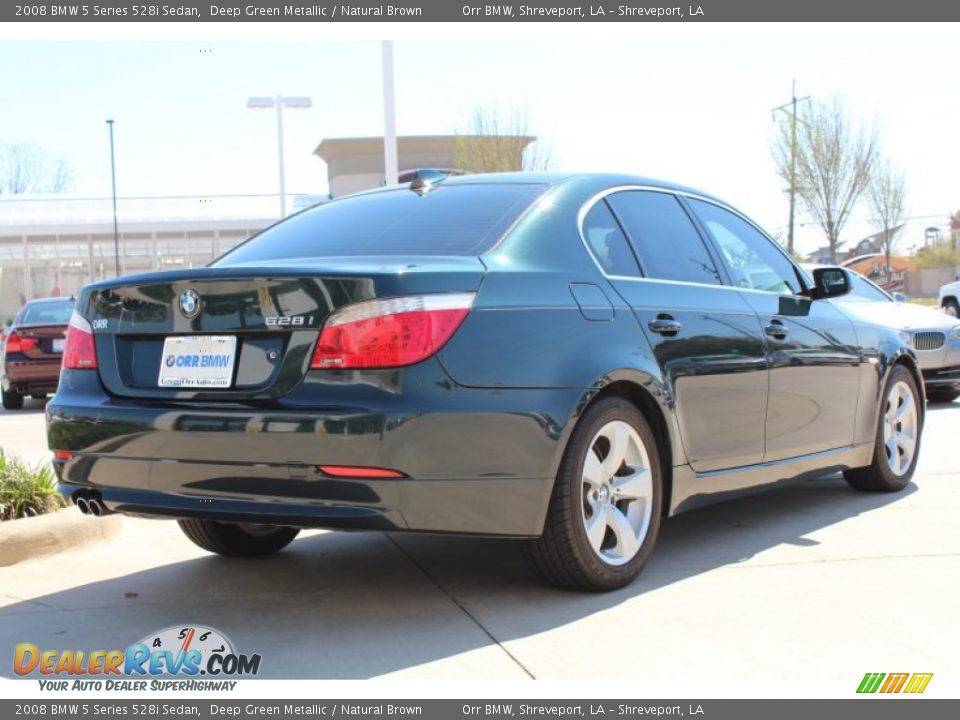 2008 BMW 5 Series 528i Sedan Deep Green Metallic / Natural Brown Photo #4