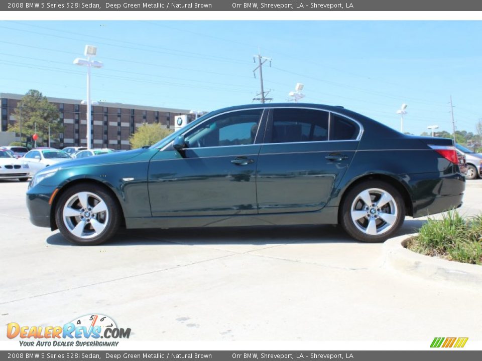 2008 BMW 5 Series 528i Sedan Deep Green Metallic / Natural Brown Photo #5