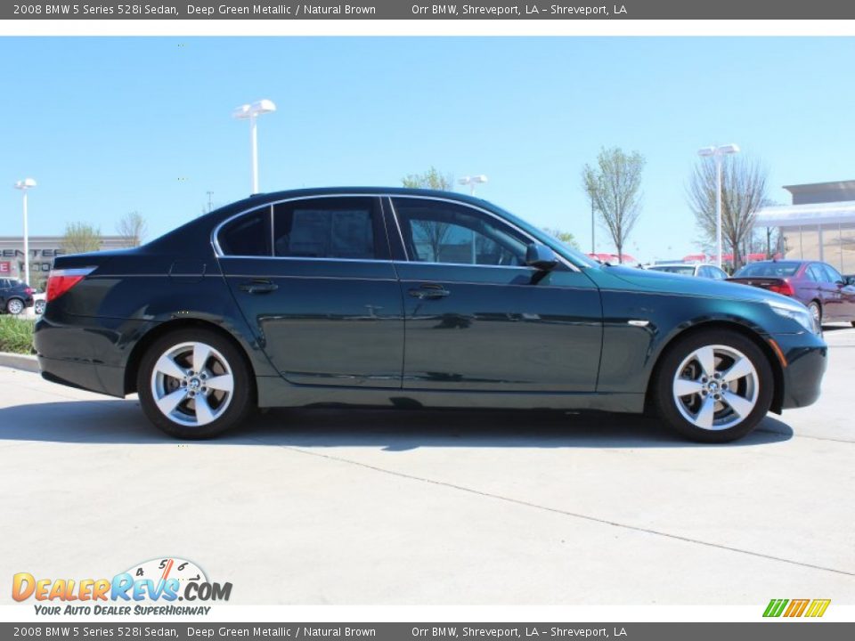 2008 BMW 5 Series 528i Sedan Deep Green Metallic / Natural Brown Photo #6