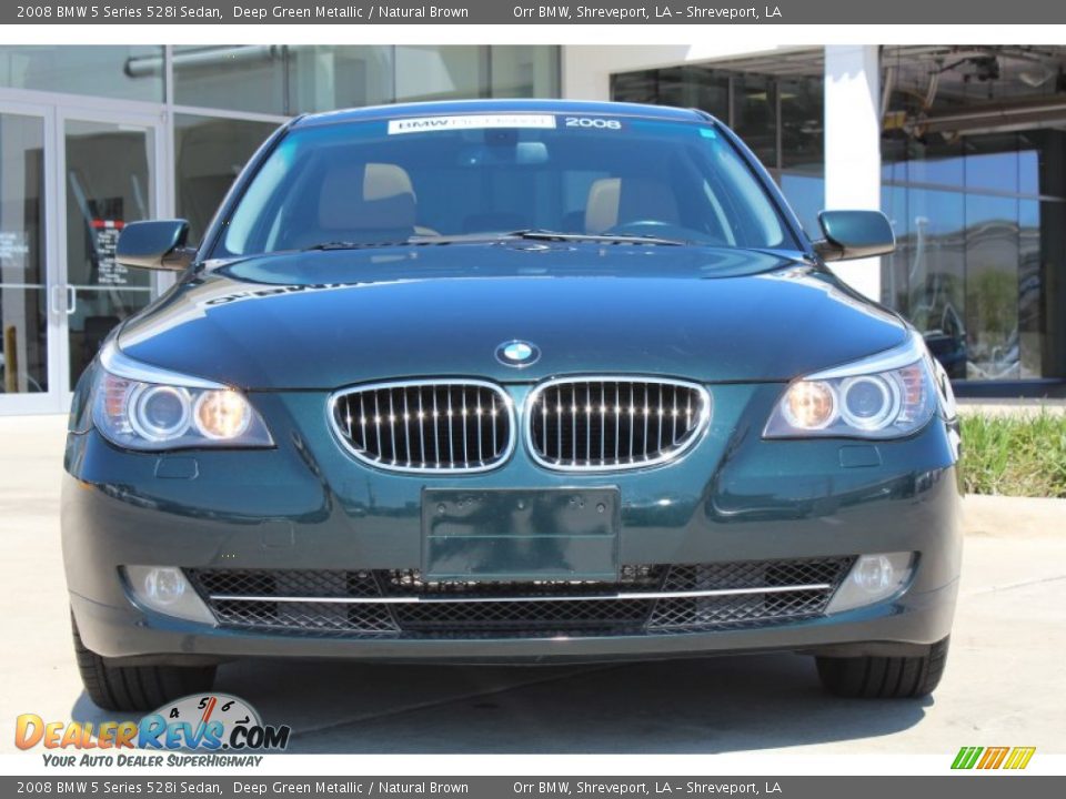 2008 BMW 5 Series 528i Sedan Deep Green Metallic / Natural Brown Photo #7