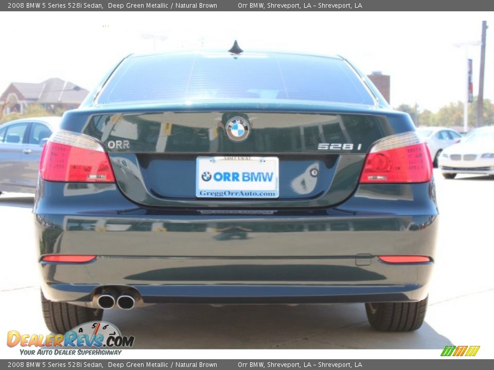 2008 BMW 5 Series 528i Sedan Deep Green Metallic / Natural Brown Photo #8