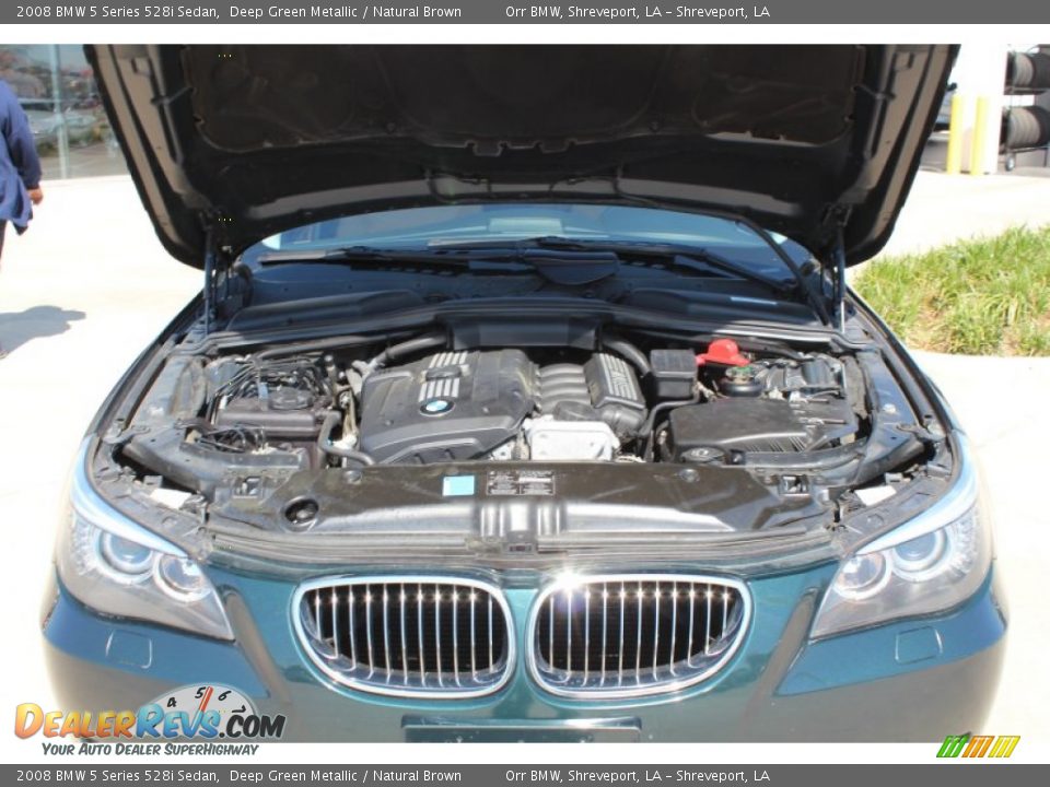 2008 BMW 5 Series 528i Sedan Deep Green Metallic / Natural Brown Photo #9