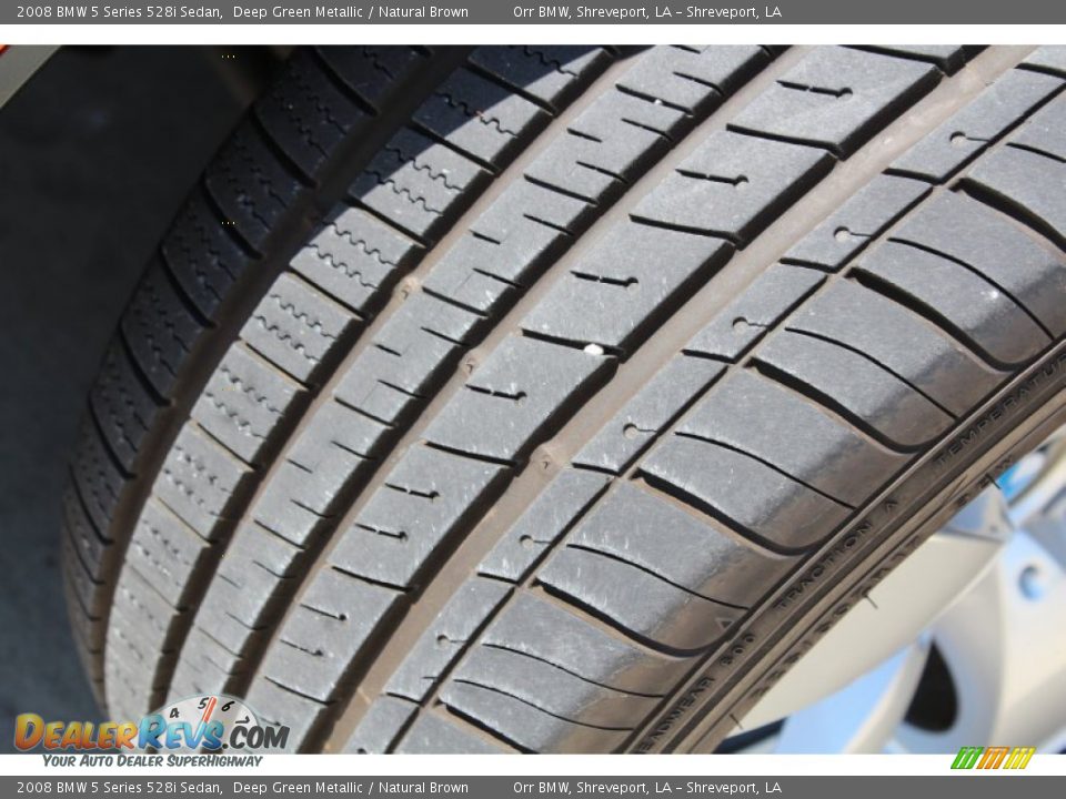 2008 BMW 5 Series 528i Sedan Deep Green Metallic / Natural Brown Photo #10