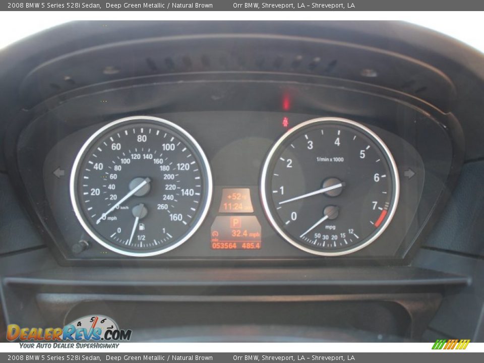 2008 BMW 5 Series 528i Sedan Deep Green Metallic / Natural Brown Photo #12