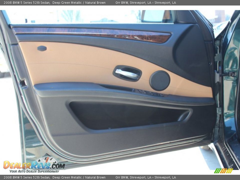 2008 BMW 5 Series 528i Sedan Deep Green Metallic / Natural Brown Photo #14