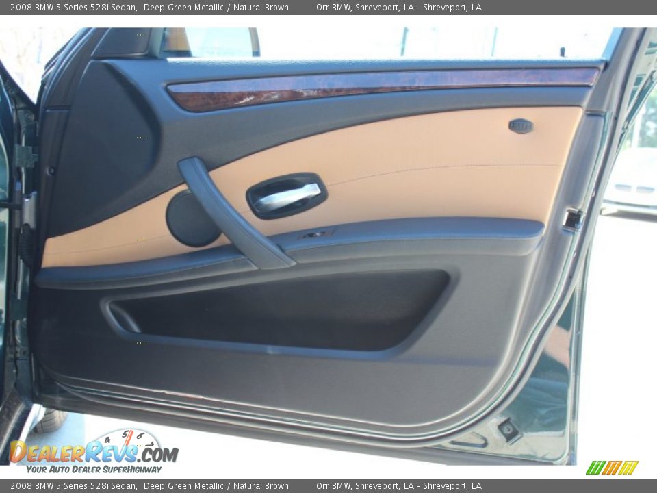 2008 BMW 5 Series 528i Sedan Deep Green Metallic / Natural Brown Photo #16