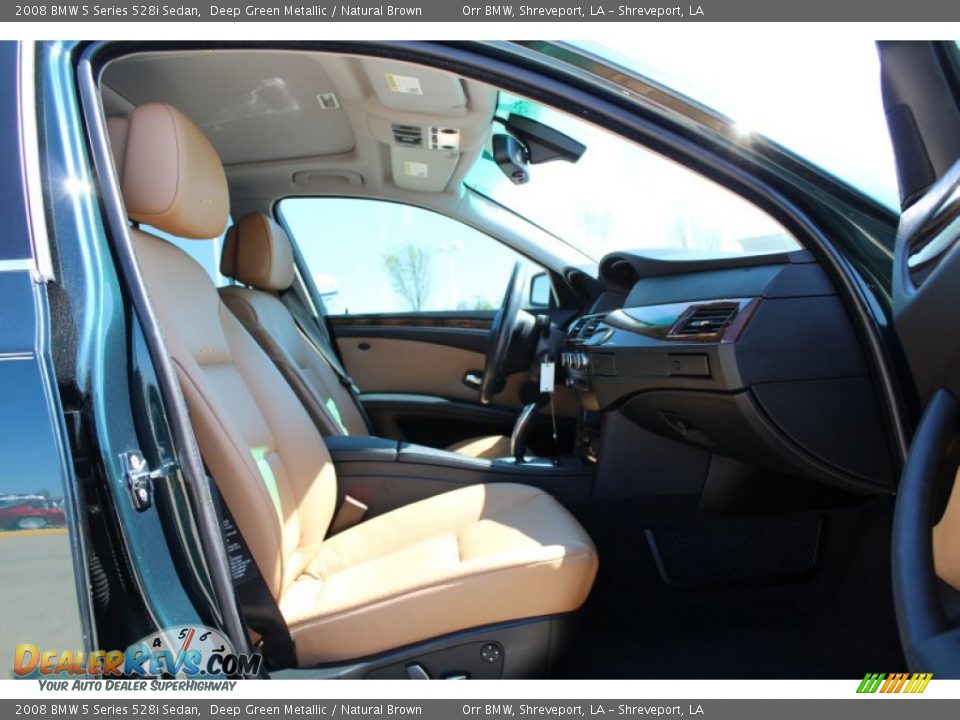 2008 BMW 5 Series 528i Sedan Deep Green Metallic / Natural Brown Photo #17