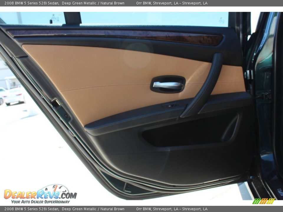 2008 BMW 5 Series 528i Sedan Deep Green Metallic / Natural Brown Photo #18