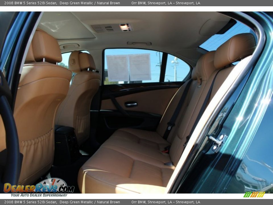 2008 BMW 5 Series 528i Sedan Deep Green Metallic / Natural Brown Photo #19