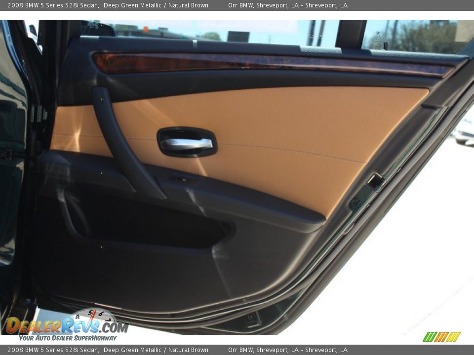 2008 BMW 5 Series 528i Sedan Deep Green Metallic / Natural Brown Photo #20