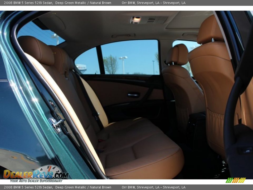 2008 BMW 5 Series 528i Sedan Deep Green Metallic / Natural Brown Photo #21